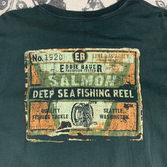 Eddie Bauer Legend Wash Green Graphic T-Shirt - Picture 2 of 8